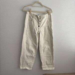 Rachel Comey Handy Pants in White Denim w/ Faded Print